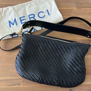 Clare V. Moyen Messenger bag in Black Zig Zag pattern